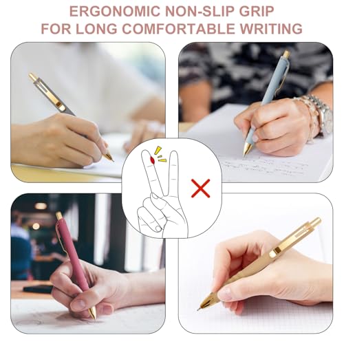 Linbsunne Ballpoint Pens Black Medium Point 1mm with Super Soft Grip Ball Point Pen for Men Women Retractable(style2, 12 pcs) - color: G-12 pcs