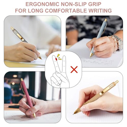 Linbsunne Ballpoint Pens Black Medium Point 1mm with Super Soft Grip Ball Point Pen for Men Women Retractable(style2, 12 pcs) - color: G-12 pcs