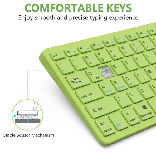 MMK Bluetooth Keyboard, Tablet Keyboard Compatible iPad 11th Generation,iPad 10th/9th/8th & Air 5th/4th, iPda Pro 13/12.9/11-Inch and Air 13/11-Inch Models and More Bluetooth-Enabled Devices-Green - color: Matcha Green