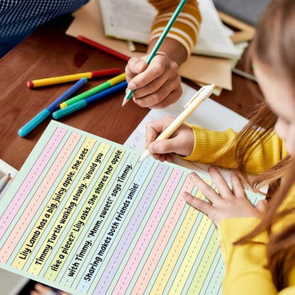 90 Sheets Ruled Writing Paper 8.5x11In Multi-Color Handwriting Paper Double-Sided Skip-A-Line Ruled Writing Practice Paper with 0.5" for Educational Kindergarten Primary Kid Toddler Child