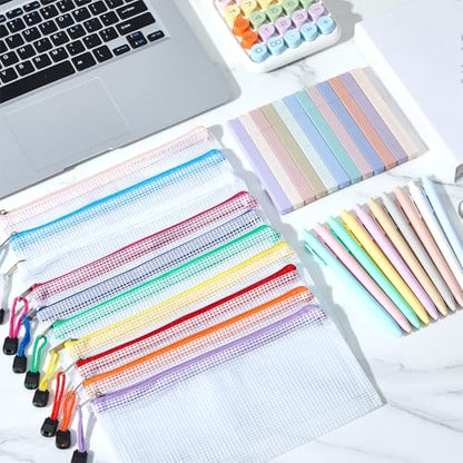 Dunzoom 120 Pcs Bible Journaling Kit Bible Highlighters and Black Gel Pen Include Highlighters,Black Gel Pens and Pencil Pouches Aesthetic Book Annotation Kit Church Gifts for School Study (Macaron)