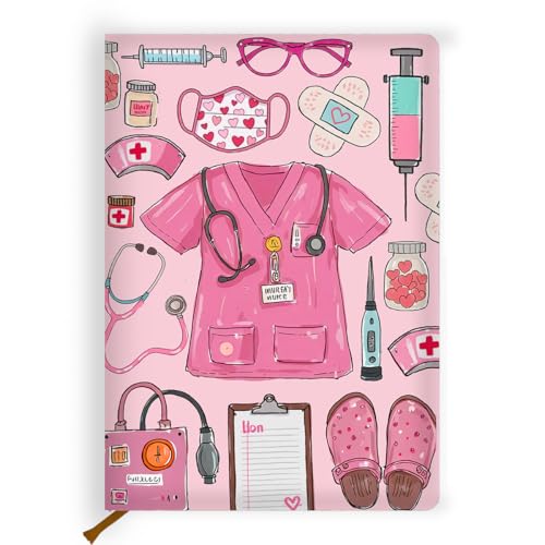 Doctor Nurse Notebook 200 Pages A5 Ruled Nurse Journal 5.8 x 8.3 Inch | Medical Student Gifts, Doctor Gifts for Women Men, Nurse Appreciation Gift, Nursing Notebooks for Note Taking Medical - color: Multi 1713