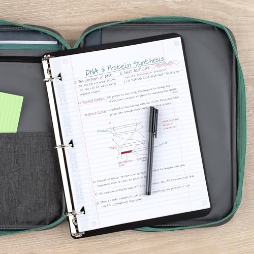 Five Star Zipper Binder, 1 Inch 3-Ring Binder with Round Rings, Carry-All with Pockets and 4-Tab Dividers, 375 Sheet Capacity, Grey/Seaglass (290920B) - color: Grey/Seaglass