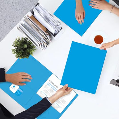 Two Pocket Folders, PANDRI 50 Pack 2 Pocket Folders, Letter Size Paper File Folder for School Office Home Business, LightBlue - color: Lightblue
