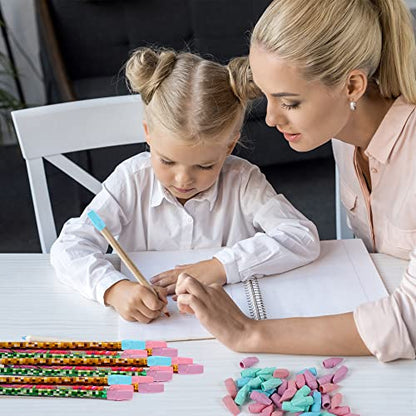 500 Pack Pencil Eraser Caps Pastel Colors Latex Free Pencil Pencil Eraser Toppers Arrowhead Caps Erasers for School Supplies,Light Color - color: Light Colour