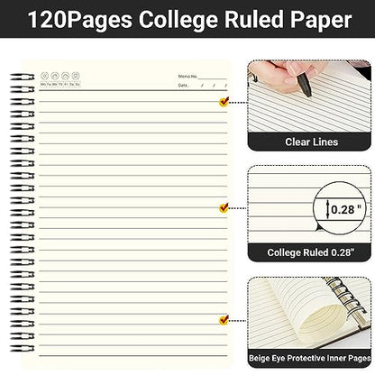 EUSOAR Hardcover Lined Notebook, A5 24 Packs 5.5" x 8.3" 120 Pages Lined Travel Writing Notebooks Journal, Memo Notepad Sketchbook, Students College Office Business Subject Diary Ruled Book Journal - color: Kraft, size: 24 Packs