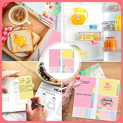Sticky Notes Set, Post Self-Stick Notes Pads for Journaling Notebook Planner Study, Office Supplies College Essentials Back to School Supplies for High School Students Teen Girl Gifts Preppy - color: Pastel