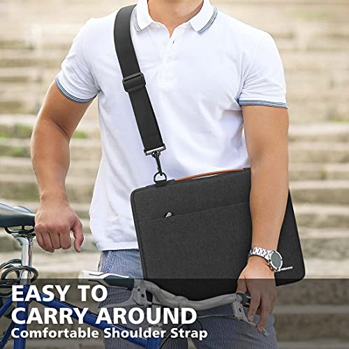NIDOO 13-14 Inch Laptop Shoulder Bag Sleeve Case Protective Notebook Bag for 13.5 Inch Surface Laptop 3 4 5/14.4" Surface Laptop Studio/ThinkPad P14s L14 T14 / Chromebook S345 / HP Pavilion 14 - color: Dark Gray - Shoulder, size: 13 -13.3 inch