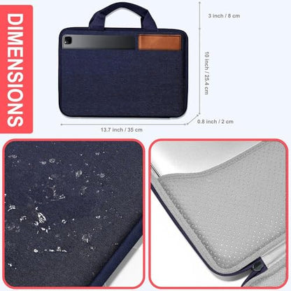 Hseok Laptop Case 13.3-14 inch Sleeve, TSA Computer Handbag Water-Resistant and Shockproof Bag Compatible with MacBook Pro/Neo 14", Mac Air/Pro 13.3" and 13"-14" Notebooks Chromebooks,Blue - color: Blue
