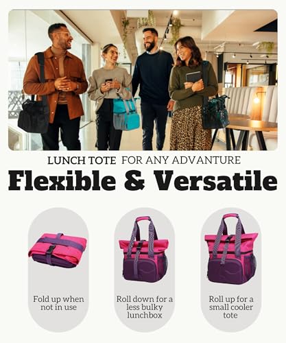 SUNNY BIRD Dual Compartment Lunch Bag Insulated Lunch Box for Women and Men (Purple) - color: Purple