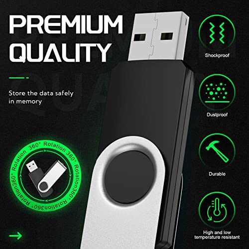 FEBNISCTE 32GB 3.0 USB Flash Drive Pack of 10, Thumb Drives Swivel Zip Drive Jump Drive Memory Sticks Flash Drive Bulk High Speed Thumb Drive