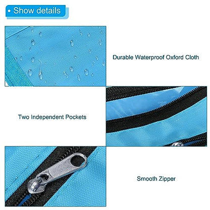 PATIKIL Expandable Pencil Pouch for 3 Rings Binder, 1 Pack Oxford Cloth Large Capacity Zipper Binder Pouch Pencil Case for Office Home, Blue - color: Blue