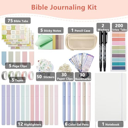 Vienrose Bible Journaling Kit, Bible Study Supplies, Book Annotation Kit, Bible Highlighters and Pens No Bleed, 75 Bible Tabs Notebook Christmas Christian Gifts, Bible Journaling Supplies for Women | Bible highlighters no bleed, Bible study supplies, Sinc