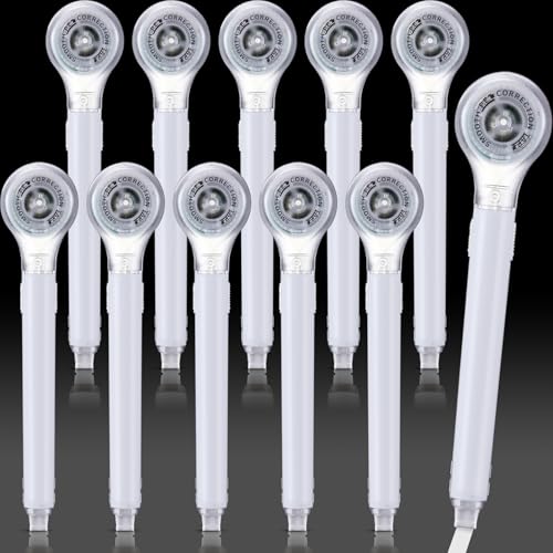 Gersoniel 10 Pack Correction Tape Pen Correctional Ink Tape Push Pull Protective, Easy to Use Applicator for School Office Supplies, 0.2 x 236 Inch (White Color) - color: White Color