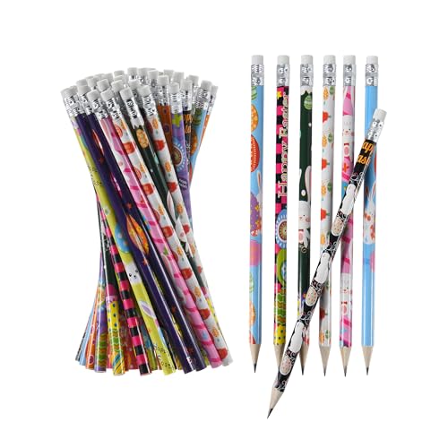 72PCS Wooden cased Easter Pencils for Kids Bulk with Erasers, Wood Pencils for School,Drawing,Gift (72PCS) (Easter, 72) - style: Easter