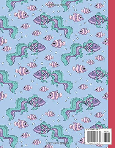 Primary Composition Notebook Without Picture Space: Mermaid Fish: Primary Composition Notebook: No Picture Space | 8.5 x 11| 50 sheets / 100 Pages | No Picture Box, No Drawing Space| K-2