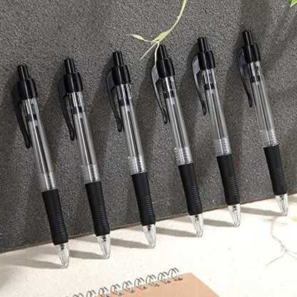 Fainne 200 Pack Retractable Ballpoint Pen 1.0 mm Medium Point Refillable Smooth Click Writing Pens With Grip for Work Journal Writing Office School Supplies(Black Ink) - color: Black Ink