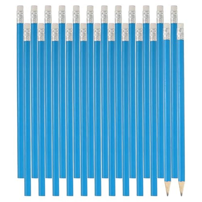PATIKIL Round Wooden Pencils Bulk, 24 Pack HB Graphite Pencils with Eraser for Office Supplies, Engineering Marking Writing Art Drawing Supplies, Blue - color: Blue