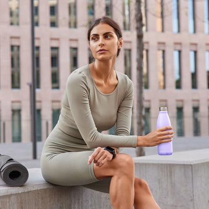 Mont-Clair Stainless Steel Water Bottle, Vacuum insulated - BPA Free, 12h Hot & 24h Cold Drinks, Metal Water Bottle 17 oz Leakproof, Ideal for Adult, Kids, Running - Lilac - color: Lilac, style: 17 Ounces
