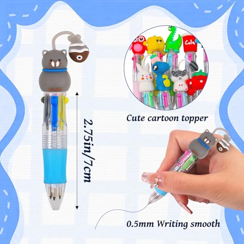 CZWZ 12Pcs Mini Multicolor Pens in One 4-in-1 Cute Pens Bulk, Fun Kawaii Ballpoint Pens for Birthdays and Party Favors Gifts Teacher School Supplies - style: 12Pcs