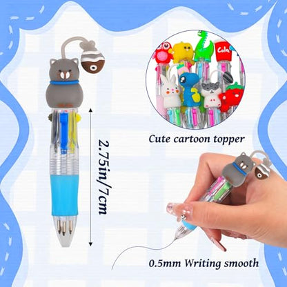 CZWZ 12Pcs Mini Multicolor Pens in One 4-in-1 Cute Pens Bulk, Fun Kawaii Ballpoint Pens for Birthdays and Party Favors Gifts Teacher School Supplies - style: 12Pcs