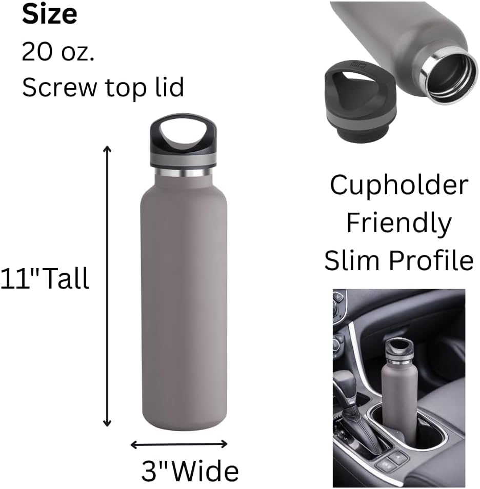 CUSTOM PRINTED 20 oz Vacuum Insulated Water Bottles Set of 12, Personalized Stainless Steel Water Bottle with Logo, Double Wall Copper Lined Insulated Bottle, Leak Resistant Narrow Mouth (Black) - color: Black