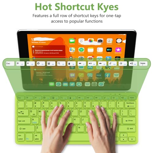 MMK Bluetooth Keyboard, Tablet Keyboard Compatible iPad 11th Generation,iPad 10th/9th/8th & Air 5th/4th, iPda Pro 13/12.9/11-Inch and Air 13/11-Inch Models and More Bluetooth-Enabled Devices-Green - color: Matcha Green