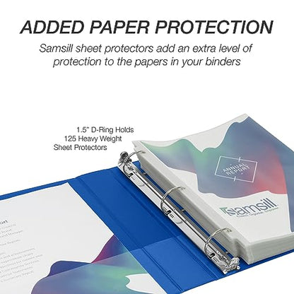 Samsill Durable 1.5 Inch Binder, D Ring Binder, 100% Recycled Chipboard, Blueberry - color: Blueberry, size: 1 Pack, style: 1.5 Inch