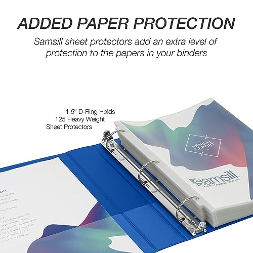 Samsill Durable 1.5 Inch Binder, D Ring Binder, 100% Recycled Chipboard, Blueberry - color: Blueberry, size: 1 Pack, style: 1.5 Inch