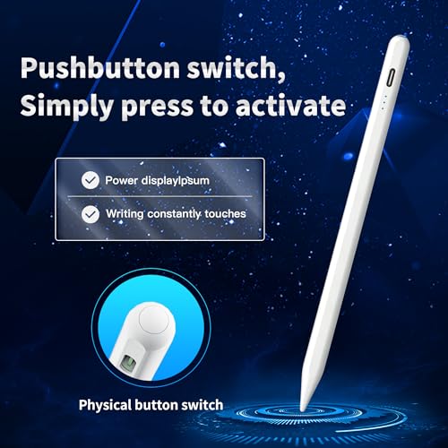 Stylus Pen Android for Samsung Galaxy Tab A11+/A11/A9/A9Plus/A8/A8plus/A7/A7lite Push-Button Switch, Accurate Writing, +2Nibs&Long Battery Life(NW White) - color: NW White