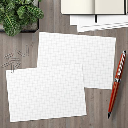 321Done Graph Ruled Index Cards (Set of 50) 4" x 6", Grid 0.20" Double-Sided, Thick Cardstock, Made in The USA, White - color: Graph - Smaller 0.20" Grids, size: Standard (4" x 6")