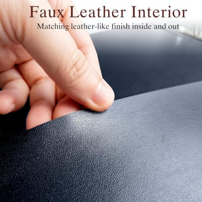 Oversized 1 Inch D-Ring 3 Ring Binder, Faux Leather, Blue | Faux leather inside and out; fits 8.5 x 11 paper, sheet protectors, dividers, recipes, certificates, and files. - color: Blue, size: 1 Inch