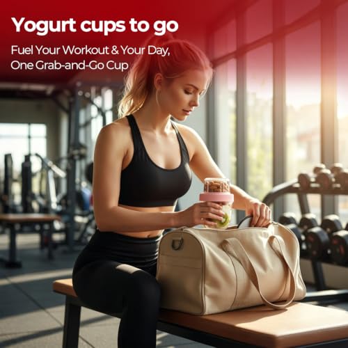 8+4 oz Glass Parfait Cups with Lids 4 Pack Yogurt Container Reusable | Dry Wet Separation, Overnight Oats Containers,Chia Pudding,Nuts, Fruit,Granola Toppings,Meal Prep Jars - color: Mixed color 5