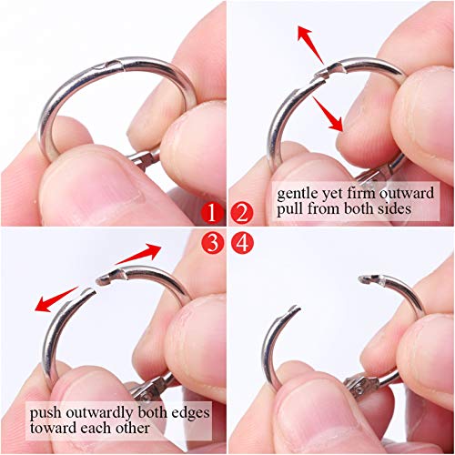 Antner 100Pcs Loose Leaf Binder Rings, 0.75" Diameter, Nickel Plated Metal Book Paper Rings Clips Keychain Keyrings for Index Cards, Flashcards, Notebooks, Photos, Scrapbooks, Home Office Supplies - size: 0.75 Inch-100 Pieces