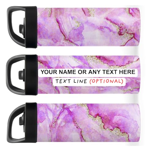 Custom Leakproof Water Bottle 20oz| Gym Tumblers| Running Cup| Adult Tumbler| Marble Sport Bottle (Pink) - color: Pink