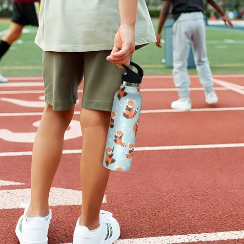 20 Oz Water Bottle for Boys Girls Cute Red Panda Kids Insulated Stainless Steel Water Cup for Sports Travel and School - color: Red Panda