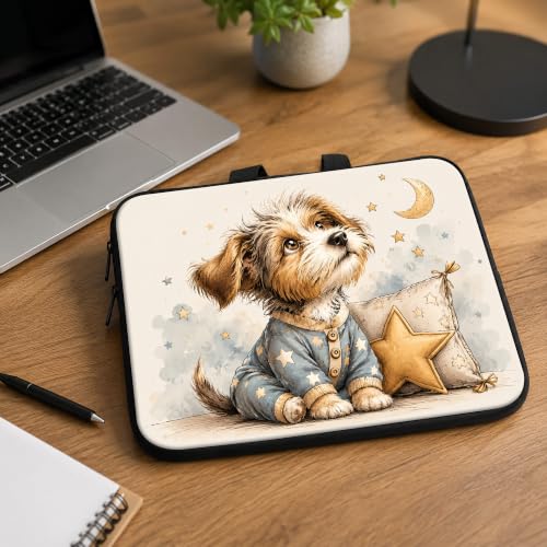 13 Inch Laptop Case Sleeve with Handle, Shockproof Slim Carrying Case | Soft Lining Computer Bag for MacBook Air 13 M3/M2/M1, MacBook Pro 13/14, iPad Pro 13 M4, Cute Terrier Puppy - color: Cute Terrier Puppy, size: 13-14 inch