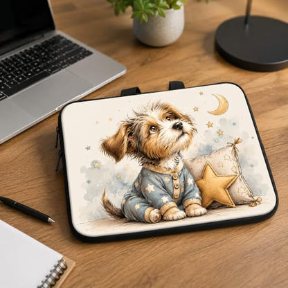13 Inch Laptop Case Sleeve with Handle, Shockproof Slim Carrying Case | Soft Lining Computer Bag for MacBook Air 13 M3/M2/M1, MacBook Pro 13/14, iPad Pro 13 M4, Cute Terrier Puppy - color: Cute Terrier Puppy, size: 13-14 inch