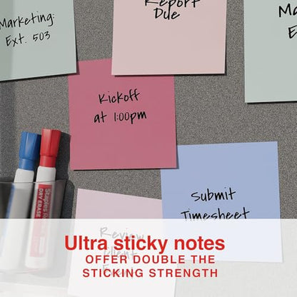Staples Ultra Sticky Notes, 4" x 4", Ocean Mist Collection, 6 Pads/Pack (ST62876) - style: Ocean Mist