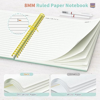 Umriox Small Spiral Notebook, 4 Pack 5.9" x 8.3" College Ruled Notebook, A5 Lined Notebook with Sticky Notes, Double-Wire Spiral Journal for Work, School - size: 5.9 x 8.3 in, style: Ruled