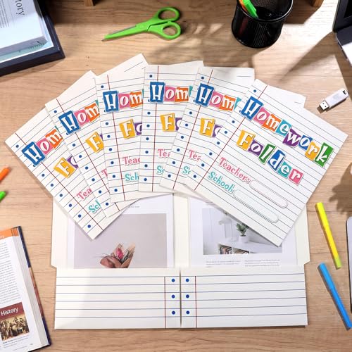 Eaasty 24 Pcs Homework Folders Back to School Take Home Folders Composition Notebook 2 Pocket Organanizer Student Homework Paper File Folder for Classroom Classwork Office School Teachers Educational