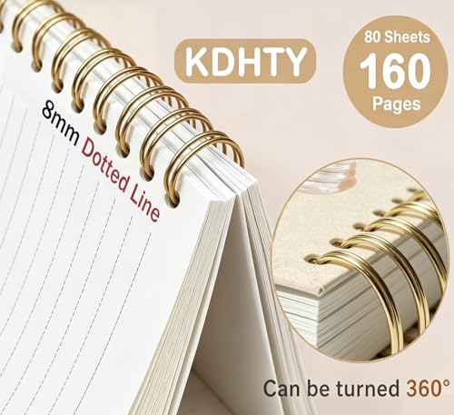 KDHTY Cute Y2K Spiral Notebook for Women,Y2k Preppy School Supplies,Cute Composition Leopard Journal Girly Notebook for Teens Girls Back to School Supplies for College Student Work School,5.5x8.3 - style: preppyball 3