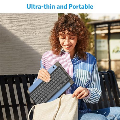 OMOTON Ultra-Slim Bluetooth Keyboard for iPad 11th/10th/9th/8th/7th, iPad Pro/Air/Mini and iPhone Series, Wireless iOS Keyboard with 12 Multimedia Keys for Office, School, Graphite Black & Gray - color: Graphite Black & Gray