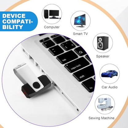4GB USB Flash Drive 10 Pack, Swivel Memory Stick Thumb Drives with Lanyards, Portable Photo Stick Jump Drives Pendrive Zip Drive USB Key with LED Indicator for Data Storage Office Business Students - size: 4GB