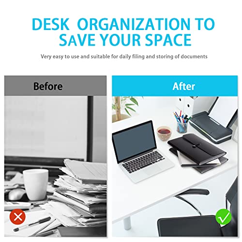Expanding File Folder File Organizer with 13 Pockets Great Capacity Durable for Work, School, Home, Office, Black - color: 1pcs-black