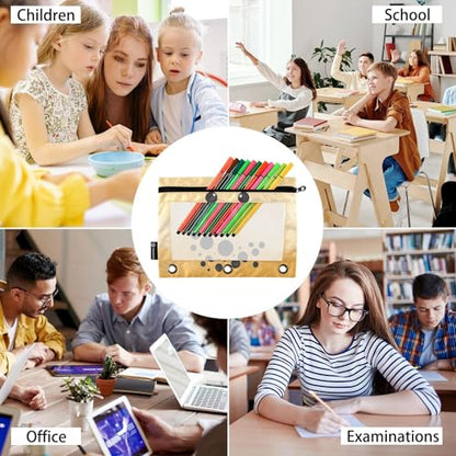 ZAZYXTJ Custom Personalized Bubble Tea Print Binder Pencil Pouchs 3 Ring | with Zipper Clear Window Office Organizers bag for School Students Teacher Supplies 2 Pack - color: Boba