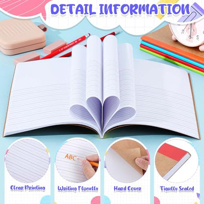 Henoyso 10 Pcs 120 Pages Primary Composition Notebooks K-2, Primary Journal Grades K-2, Writing Journal Practice Notebook for Kids in Preschool, Kindergarten, Back to School Supplies (Rainbow) - color: Rainbow