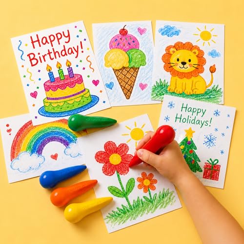 Jumbo Crayons for Toddlers 1-3, 18 Colors Easy-Grip & Unbreakable - Washable, Non-Toxic, Anti-Roll Art Supplies, Perfect First Crayons & Sensory Toy Gift for Ages 1-4
