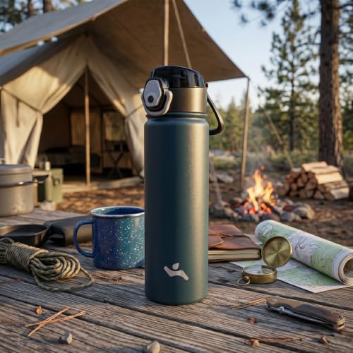 Konokyo 40 oz Insulated Water Bottle with Straw, Carry Loop, Mint - color: Mint, size: 40 Ounces