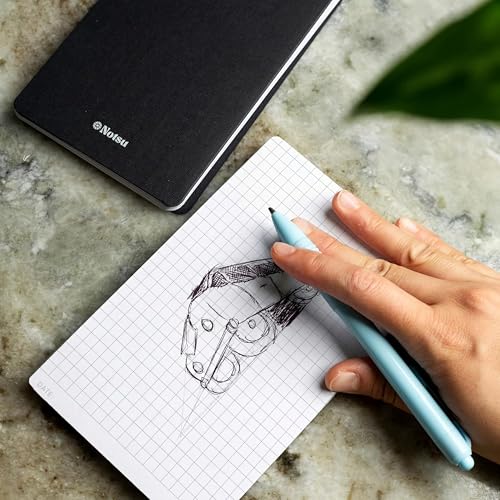 Notsu Graph Grid Small Desk Notepad 2 Pack | Minimalist Graphing Memo Note Pads | Premium Thick 120gsm Paper, 50 Double Sided Pad Sheets, 3.9" x 6.3" - size: 3.9" x 6.3", style: Graph Paper